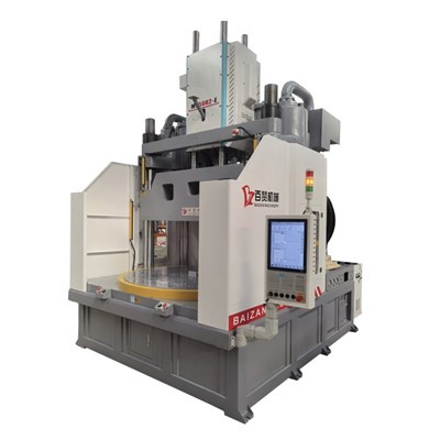 Máquina de moldagem por injeção vertical híbrida com mesa rotativa